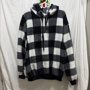 Cozy Black and White Checkered Hoodie